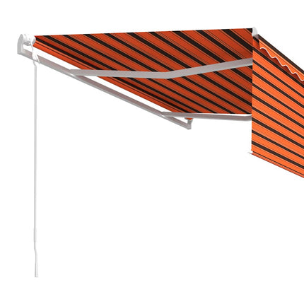 Automatisk infällbar markis med rullgardin 4x3 m orange/brun