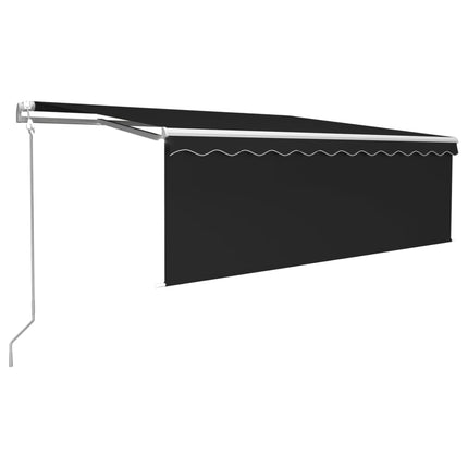 Automatisk markis med vindsensor rullgardin LED 4x3 m antracit