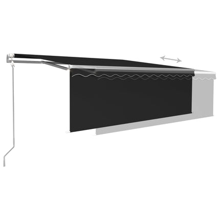 Automatisk markis med vindsensor rullgardin LED 4x3 m antracit