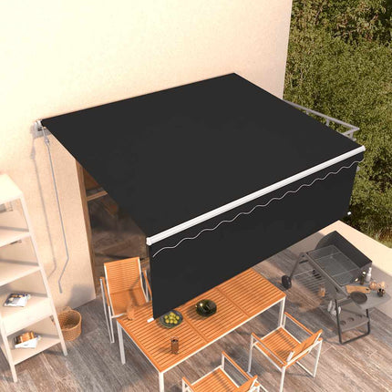 Manuell markis med rullgardin 4,5x3m antracit