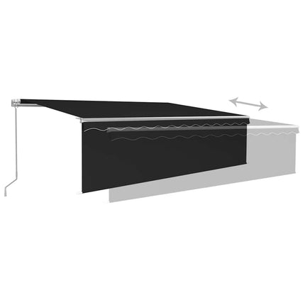 Manuell markis med rullgardin 5x3m antracit