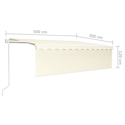 Automatiserad markis rullgardin vindsensor LED 5x3m gräddvit