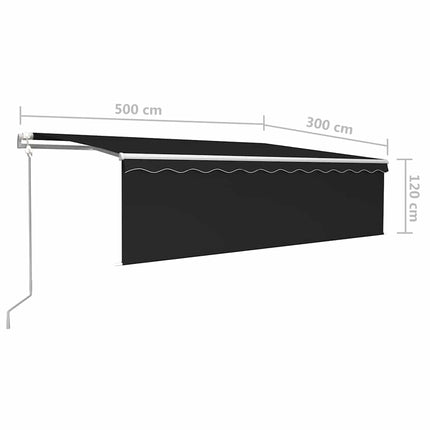 Automatiserad markis rullgardin vindsensor LED 5x3m antracit