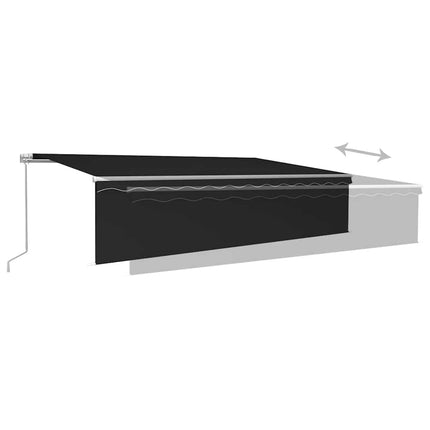 Manuell markis med rullgardin 6x3m antracit