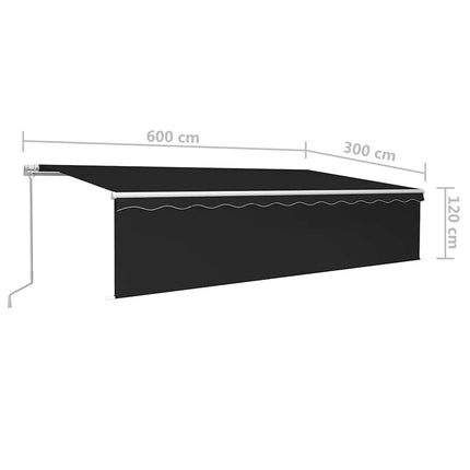 Manuell markis med rullgardin 6x3m antracit