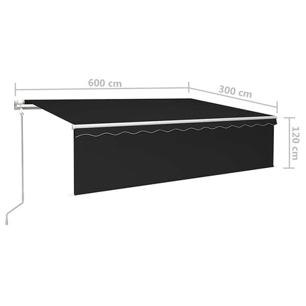 Automatiserad markis med rullgardin 6x3m antracit