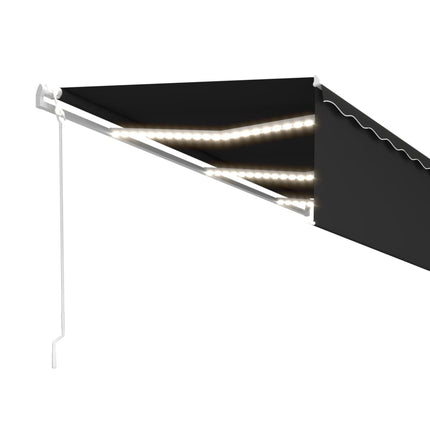 Automatisk markis med rullgardin vindsensor LED 6x3 m antracit