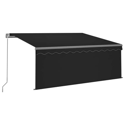 Manuell markis med rullgardin och LED 3x2,5m antracit