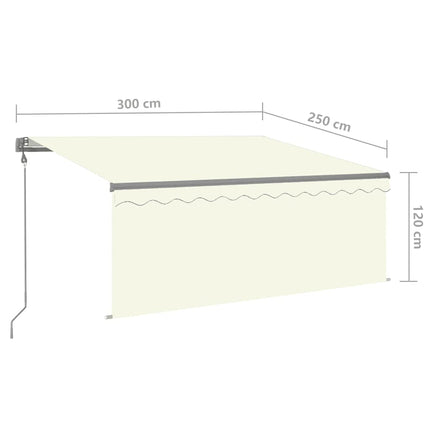 Automatiserad markis med rullgardin 3x2,5m gräddvit