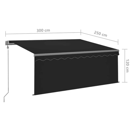 Automatiserad markis med rullgardin 3x2,5m antracit