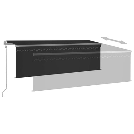 Automatisk markis med vindsensor rullgardin LED 4x3 m antracit