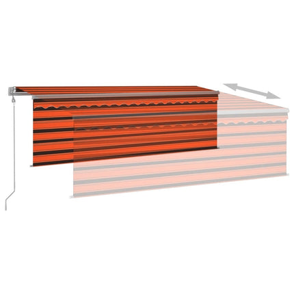 Automatisk markis rullgardin vindsensor LED 4,5x3 m orange/brun