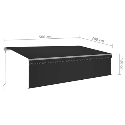 Automatiserad markis rullgardin vindsensor LED 5x3m antracit