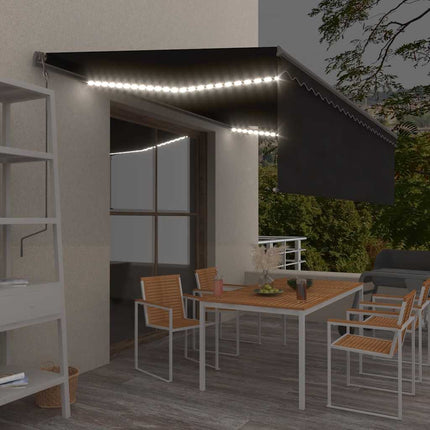 Automatiserad markis rullgardin vindsensor LED 5x3m antracit