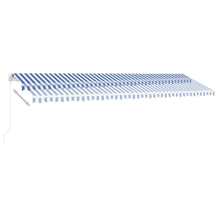 Manuell markis med solcellsdriven LED-belysning 6 x 3 m