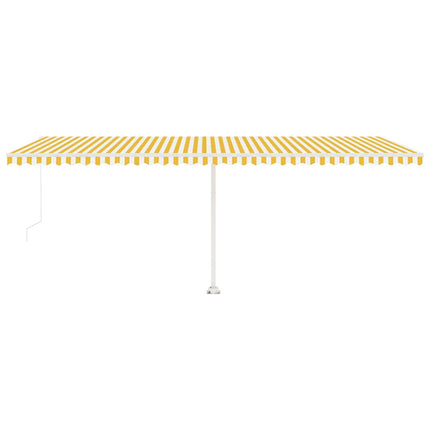 Manuell markis med solcellsdriven LED-belysning 6 x 3 m