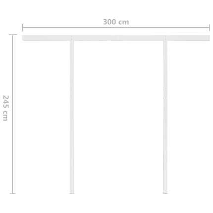 Markis med stolpar manuellt infällbar 3,5x2,5 m antracit