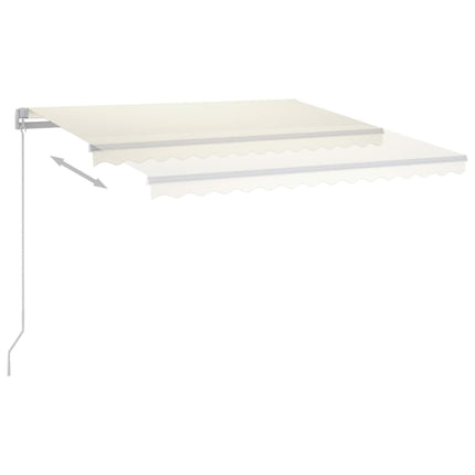 Automatisk markis med vindsensor & LED 3,5x2,5 m gräddvit