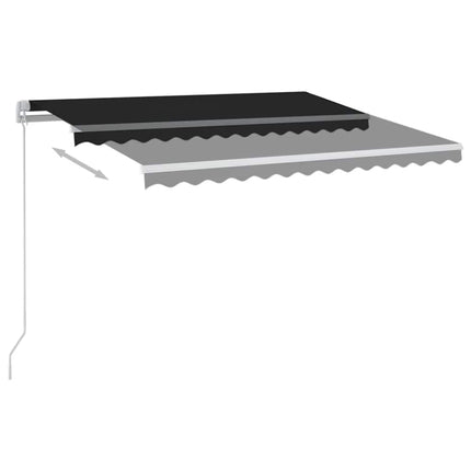 Automatisk markis med vindsensor & LED 3,5x2,5 m antracit