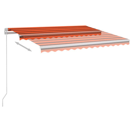 Automatisk markis med vindsensor & LED 3,5x2,5 m orange/brun