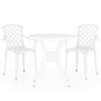 Caféset 3 delar gjuten aluminium vit