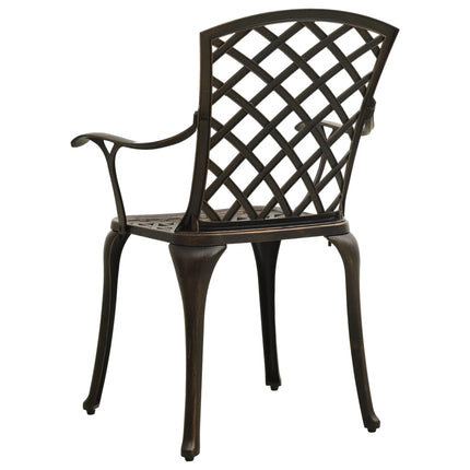 Caféset 3 delar gjuten aluminium brons