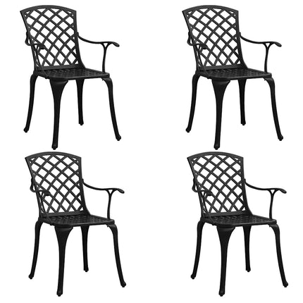 Caféset 5 delar gjuten aluminium svart