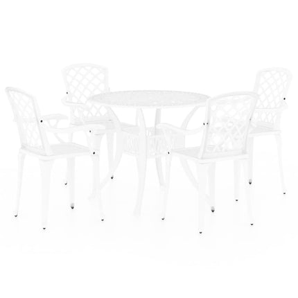 Caféset 5 delar gjuten aluminium vit