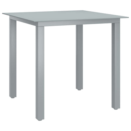 Matgrupp för trädgården 5 delar aluminium silver och svart