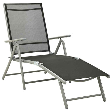 Loungegrupp för trädgården 9 delar silver och svart