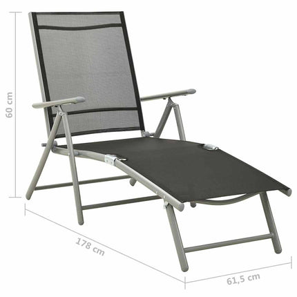 Loungegrupp för trädgården 9 delar silver och svart