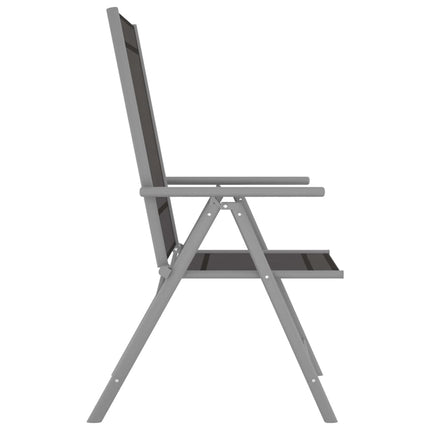 Matgrupp för trädgården 5 delar aluminium och textilen silver