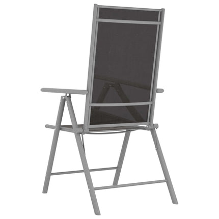 Matgrupp för trädgården 5 delar aluminium och textilen silver