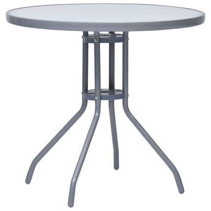 Matgrupp för trädgården 5 delar aluminium och textilen silver