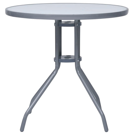 Matgrupp för trädgården 5 delar aluminium och textilen silver