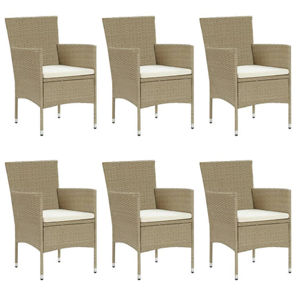 Matgrupp för trädgården 7 delar konstrotting beige
