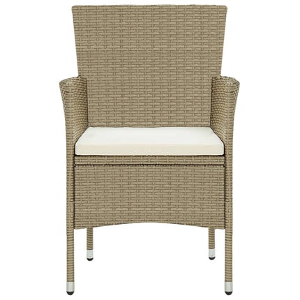 Matgrupp för trädgården 7 delar konstrotting beige