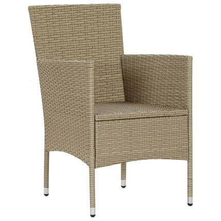 Matgrupp för trädgården 7 delar konstrotting beige