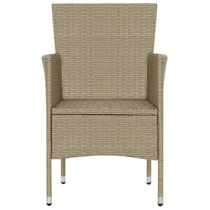 Matgrupp för trädgården 7 delar konstrotting beige