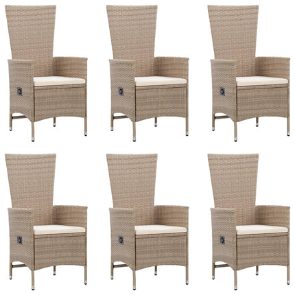 Matgrupp för trädgården 7 delar konstrotting beige