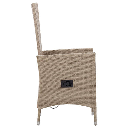 Matgrupp för trädgården 7 delar konstrotting beige