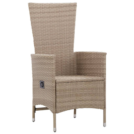 Matgrupp för trädgården 7 delar konstrotting beige