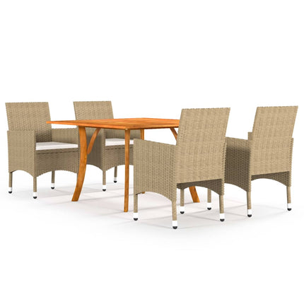 Matgrupp för trädgården 5 delar beige