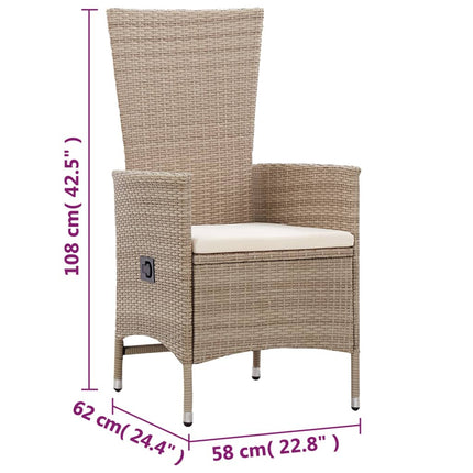 Matgrupp för trädgården 5 delar beige