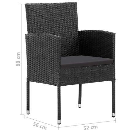 Matgrupp för trädgården 5 delar mörksvart