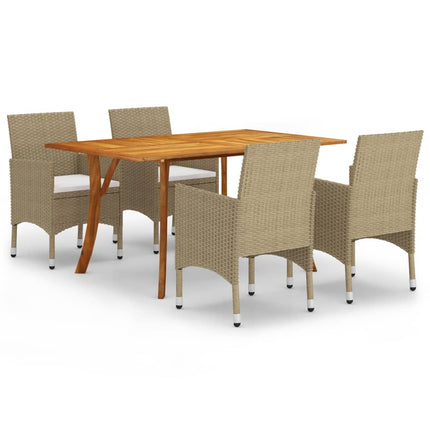 Matgrupp för trädgården 5 delar beige