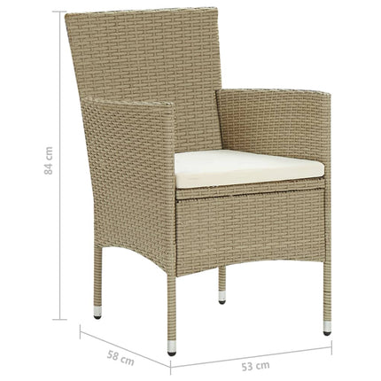 Matgrupp för trädgården 5 delar beige