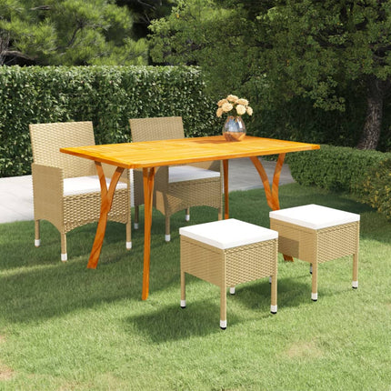 Matgrupp för trädgården 5 delar beige