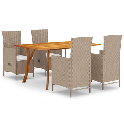 Matgrupp för trädgården 5 delar beige