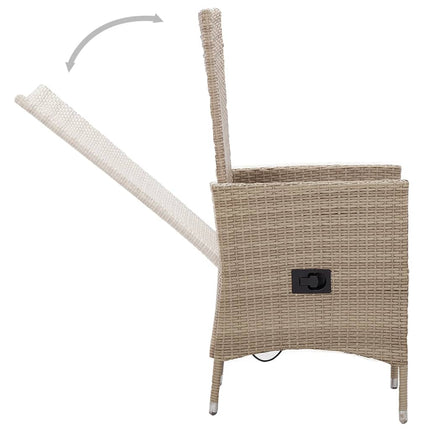 Matgrupp för trädgården 5 delar beige